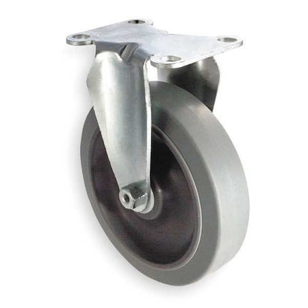 Rigid Plate Caster, Rubber, 5 in., 325 lb. MPN:1UHY1
