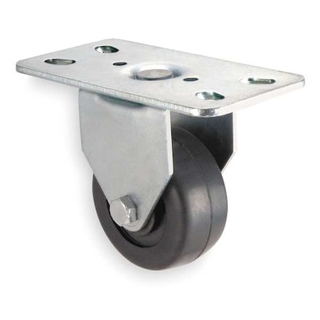 Rigid Plate Caster, Rubber, 3 in., 125 lb. MPN:1UKR6