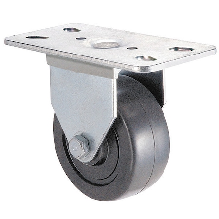 Rigid Plat Castr, Rubbr, 3 in., 210 lb., Blk MPN:1UKV4