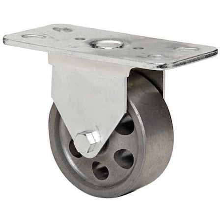 Rgd Plate Caster, Cast Iron, 3 in., 250 lb. MPN:1UKX9