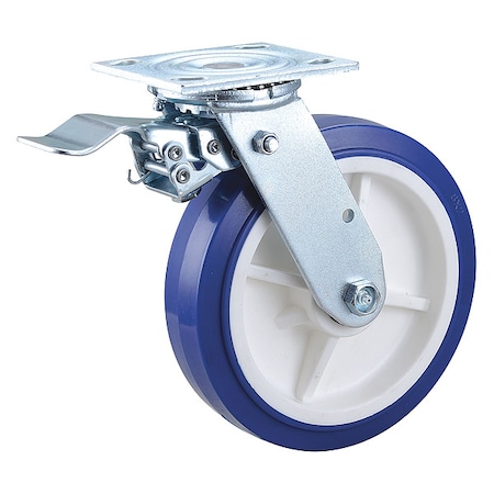 Swivel NSF-Listed Plate Caster, Polyurthane, 8 in., 900 lb MPN:1ULF5