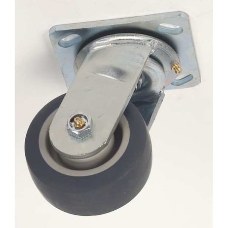 Swivel Plate Caster, Therm Rubber, 4 in, 350 lb MPN:1ULH9