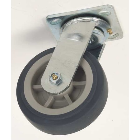 Swivel Plate Caster, Therm Rubber, 5 in., 400 lb MPN:1ULJ2
