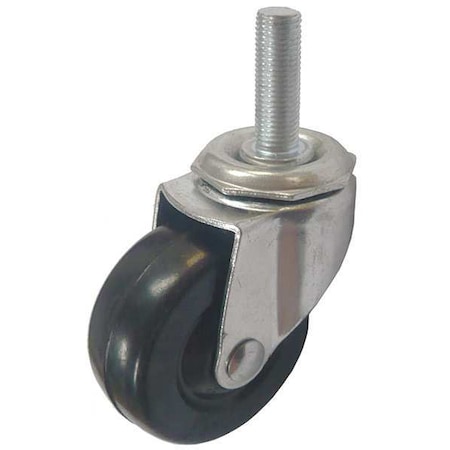 Swivl Stem Caster, Rubber, 2 in., 75 lb, Blk MPN:20TM12