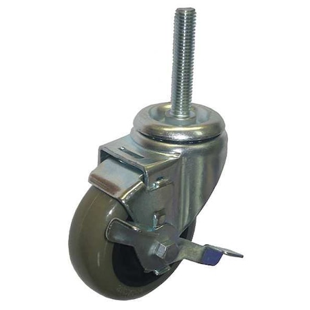 Swivel Stem Caster, Poly, 3-1/2 in., 250 lb, Gry MPN:20TM23