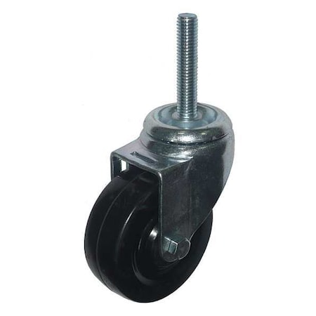 Swivel Stem Cster, Rubber, 3-1/2 in, 160 lb, Blk MPN:20TM32