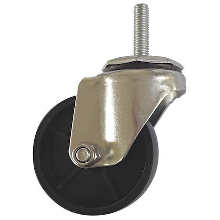 Swivel Stem Caster, Polyolfin, 3 in, 125 lb, Blk MPN:20TM42