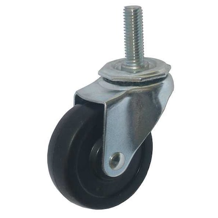 Swivel Stem Caster, Rubber, 4 in, 115 lb, Blk MPN:20TM52