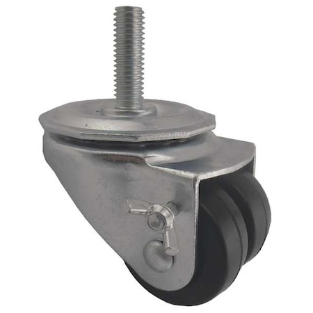 Dual Wheel Swivel Caster w/Brake, 2 in, 200 lb MPN:26Y501