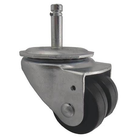 Dual Wheel Swivel Caster, Rubber, 2 in, 200 lb MPN:26Y503