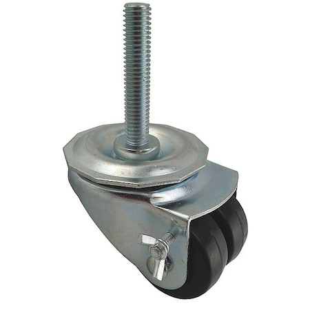Dual Wheel Swivel Caster w/Brake, 2 in, 200 lb, Standards: ICWM MPN:26Y504