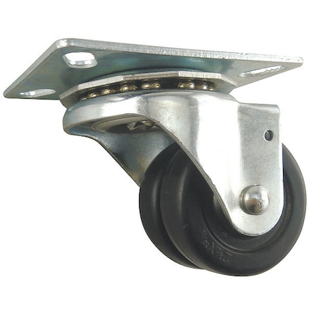 Dual Wheel Swivel Caster, Rubber, 2-1/2 in, 300lb MPN:26Y508