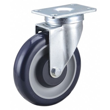 Swivel Plate Caster, 5 in Dia, 315 lb, Blue MPN:29XW86