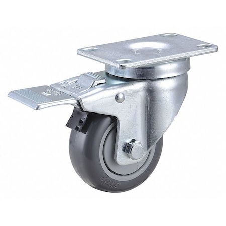 Swivel Plate Caster w/Total-Lock, Polyur, 3in, 250lb MPN:2G029