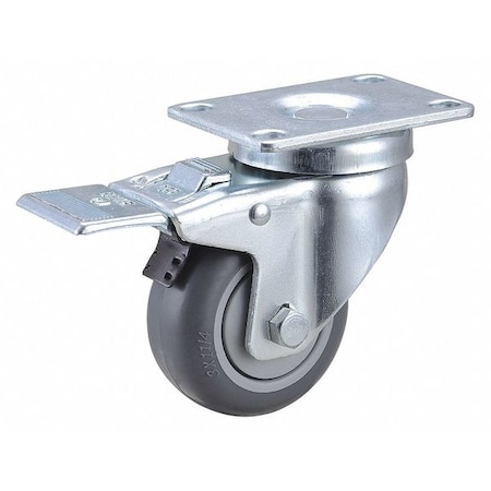 Swivel Plate Caster w/Total-Lock, TPR, 3 in, 210 lb MPN:2G035