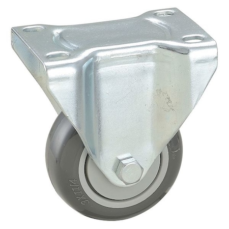 Plate Caster, Rigid, Polyurethane, 4 1/4