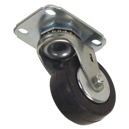 Swivel Plate Caster, Rubber, 3 in., 210 lb. MPN:2G301
