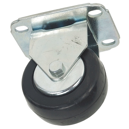 Rigid Plate Caster, Rubber, 3 in., 210 lb. MPN:2G303