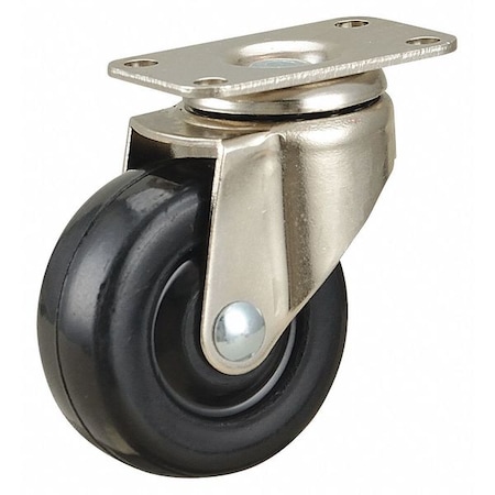 Swivel Plate Caster, Rubber, 2 in., 75 lb. MPN:31707