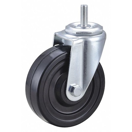 Swivel Stem Caster, Rubber, 4 in., 170 lb., Stem Dia.: 3/8 in MPN:32J861