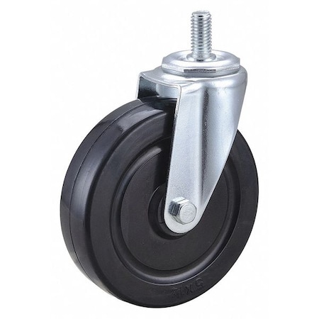 Swivel Stem Caster, Rubber, 5 in., 200 lb. MPN:32J874