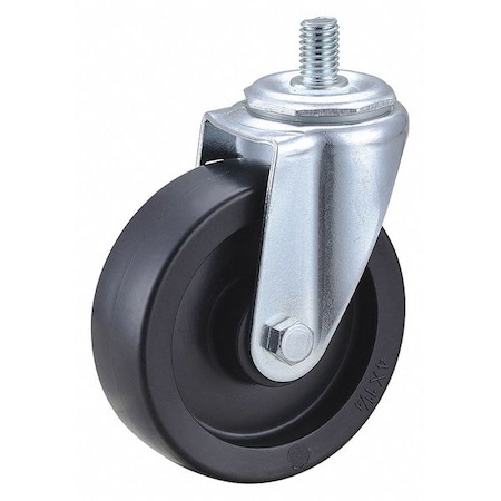 Swivel Stem Caster, Polyolfn, 4 in, 275 lb., Thread Size: 1/2