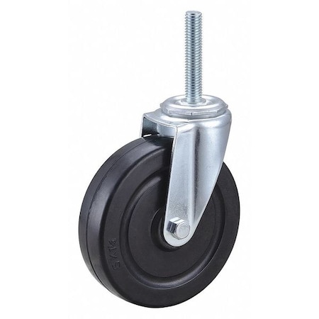 Swivel Stem Caster, Rubber, 5 in., 200 lb. MPN:32J936