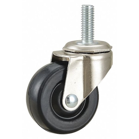 Swivel Stem Caster, Rubber, 2 in., 75 lb. MPN:33007
