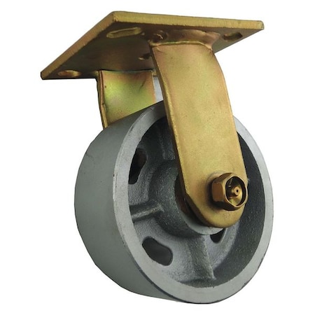 Rigid Plate Caster, Cast Iron, 4in, 1000 lb MPN:33H770