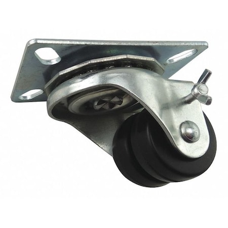 Dual Wheel Swivel Caster w/Brake, 2 in, 200 lb MPN:33H781