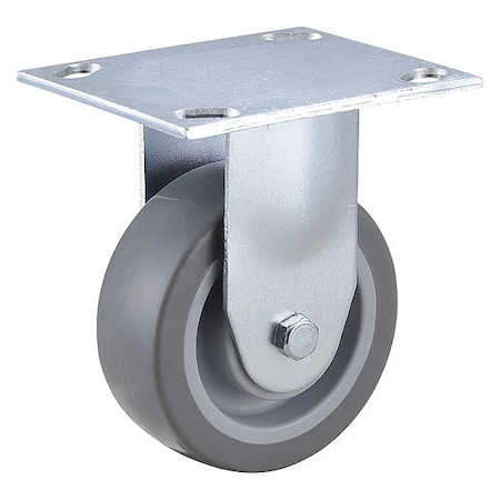 Rigid NSF-Listed Plate Caster, TPR, 4 in., 275 lb. MPN:33H908