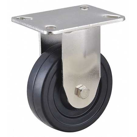 Rigid NSF-Listed Plate Caster, Rubber, 4 in., 200 lb. MPN:33H920