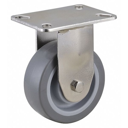 Rigid NSF-Listed Plate Caster, TPR, 4 in., 275 lb. MPN:33H932