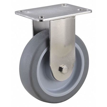 Rigid NSF-Listed Plate Caster, TPR, 5 in., 300 lb. MPN:33H933