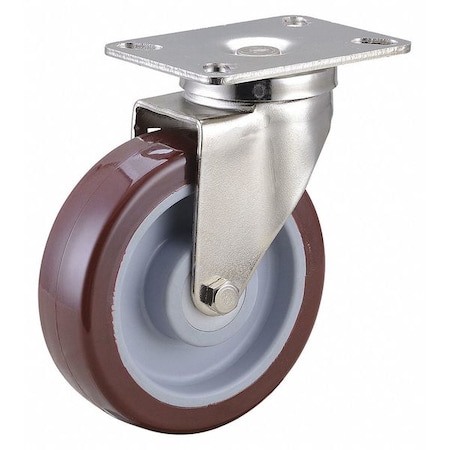 Swivel NSF-Listed Plate Caster, 450 lb., NSF-Listed Plate Type A MPN:33H936