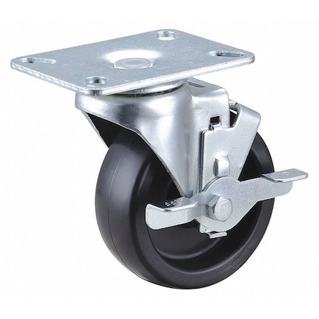 Swivel NSF-Listed Plate Cstr w/Brke, 300 lb., Plain MPN:33J015