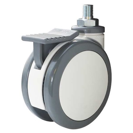 Twin Wheel Swivel Caster Brak, Nyln, 4 in. MPN:3.45024090072001