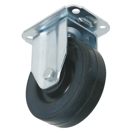 Rigid Plate Caster, Rubber, 5 in., 330 lb. MPN:3A747