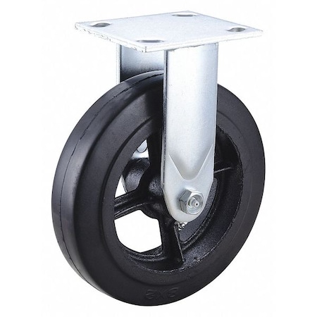 Rigid NSF-Listed Plate Caster, Rubber, 8 in., 600 lb. MPN:3G134