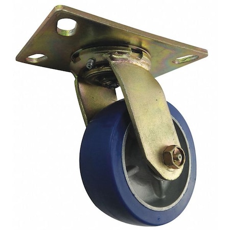 Plate Caster, Swivel, Polyurethane, 6 1/2