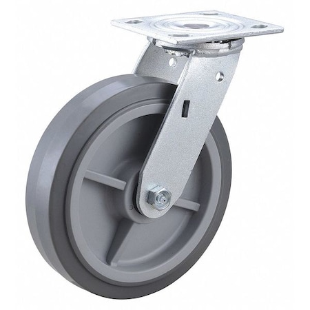 Plate Caster, 600 lb. Load Rating, Swivel MPN:400K49
