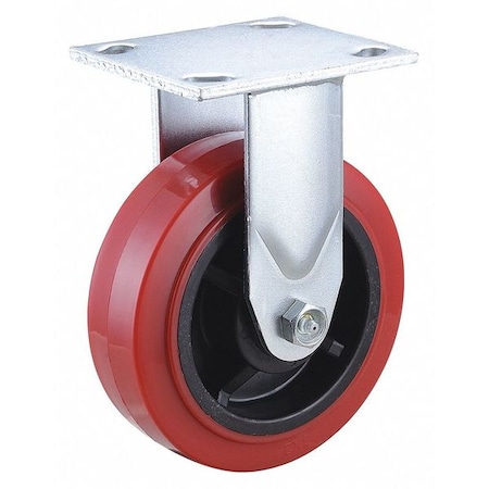 Plate Caster, Rigid, Polyurethane, 7 1/2