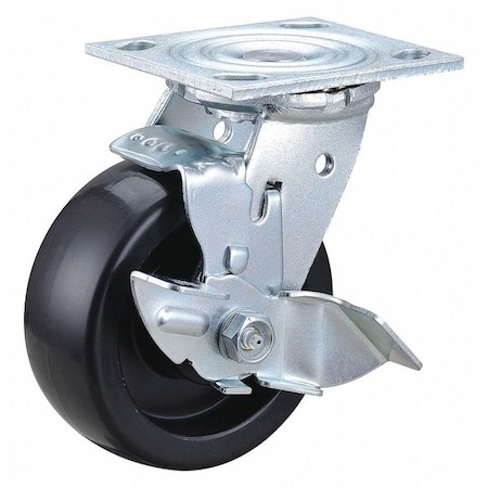 Plate Caster, 800 lb. Load Rating, Swivel MPN:400K57