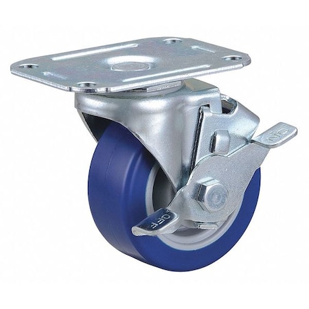 Plate Caster, Swivel, Polyurethane, 3 3/4