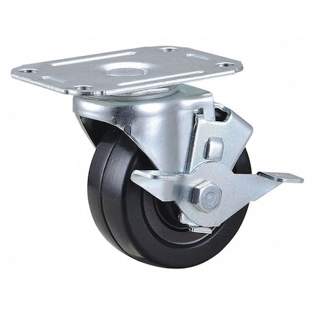 Plate Caster, 198 lb. Load Rating, Swivel MPN:400K69