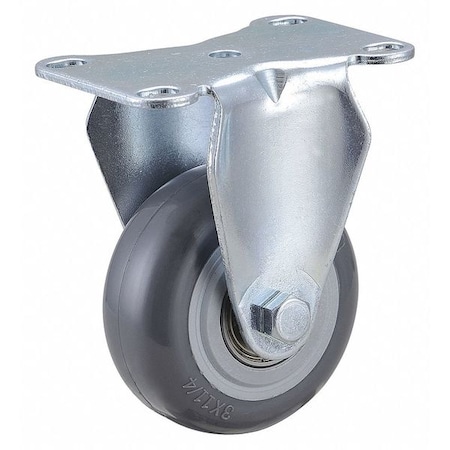 Plate Caster, Rigid, Polyurethane, 4 1/4