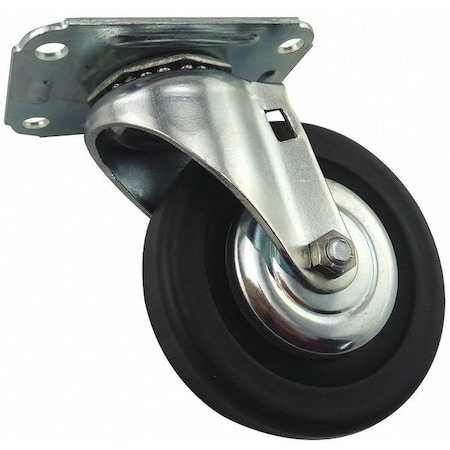 Plate Caster, Swivel, Polyolefin, 4 13/16