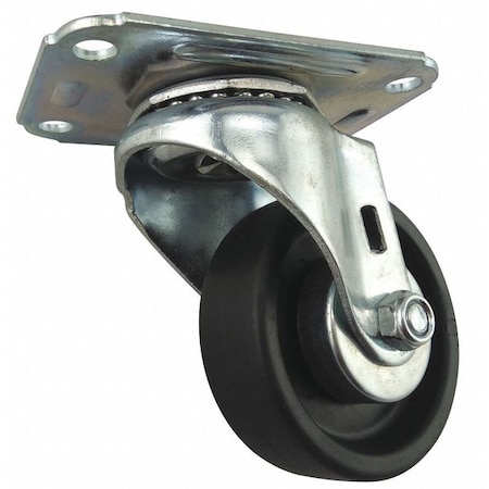 Plate Caster, Swivel, Polyolefin, 3 13/16