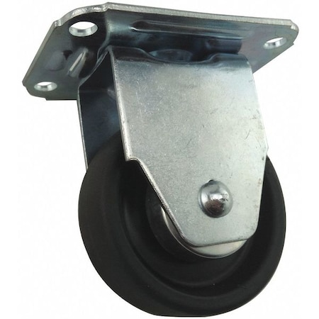Plate Caster, Rigid, Polyolefin, 3 13/16