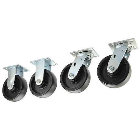 Plate Caster, 6in Wheel Diameter, 3000 lbs, PK4 MPN:435X98